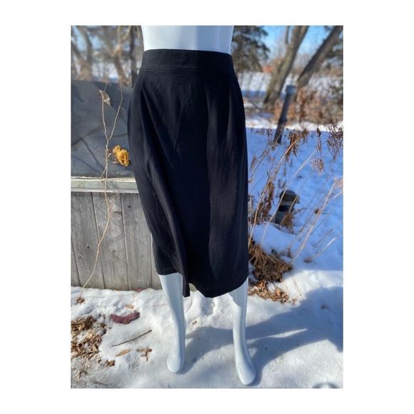 Vintage MIDI Skirt Pleat Front Stretch Panel Crinkle Sz 42 - Picture 1 of 8